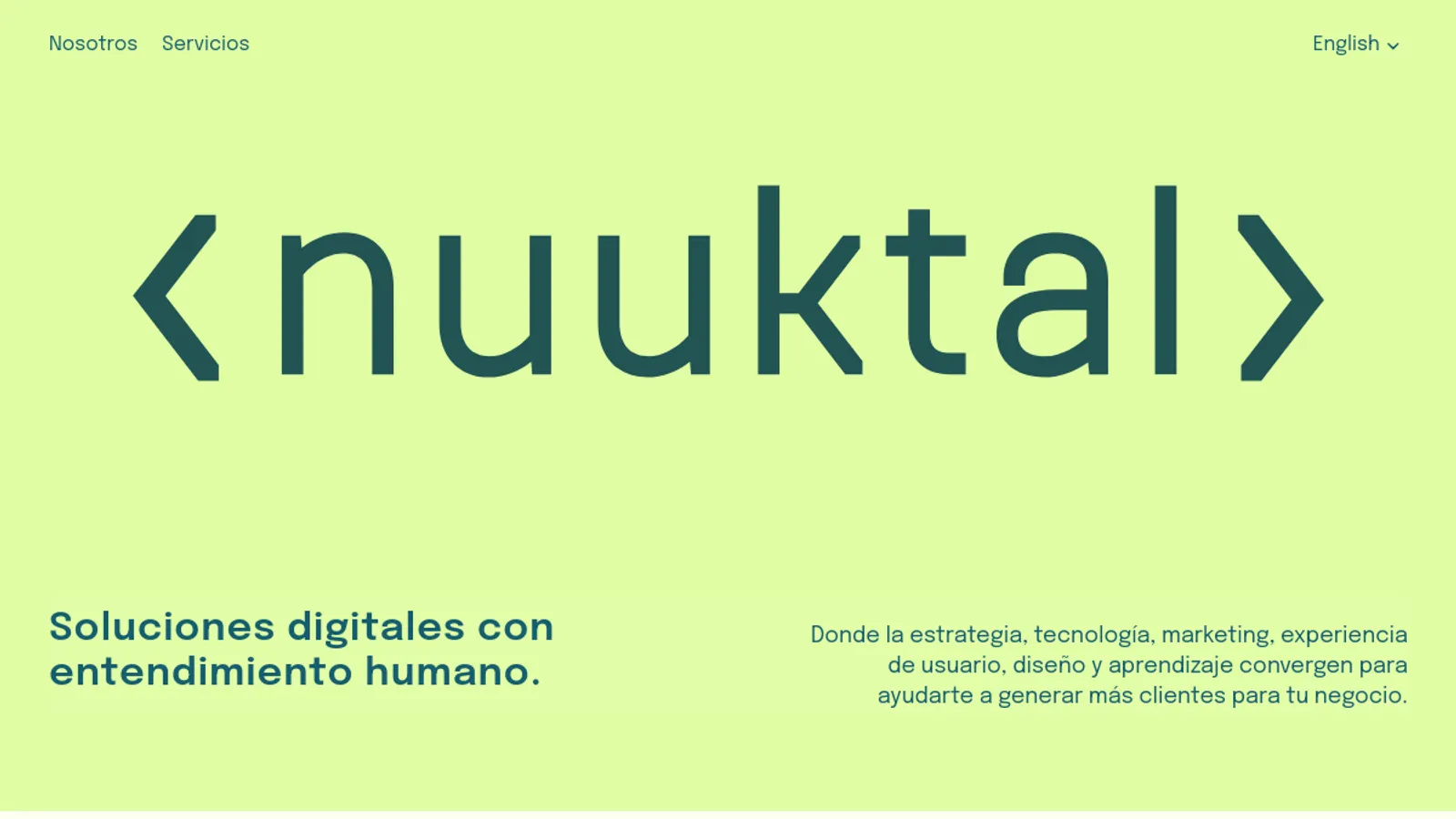 Screenshot of the Nuuktal homepage