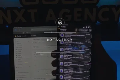 Screenshot of the NXTAgency homepage