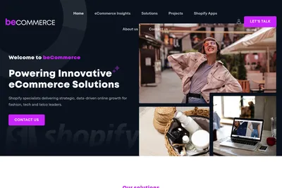 Screenshot of the beCommerce homepage