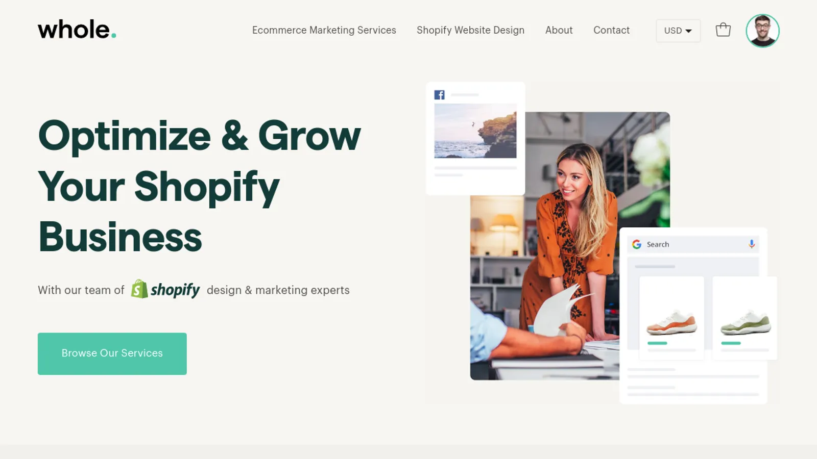 Screenshot of the Whole Design Studios Ltd homepage