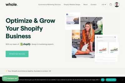 Screenshot of the Whole Design Studios Ltd homepage
