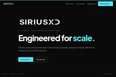 Screenshot of the Sirius XD Pty Ltd homepage