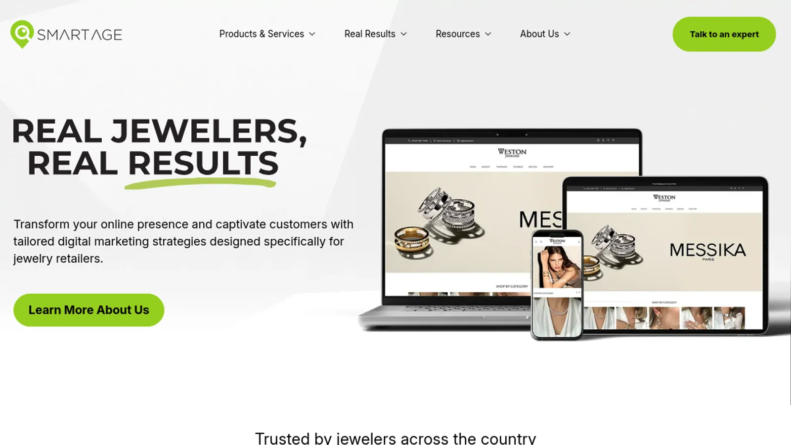 Screenshot of the Smart Age Solutions homepage