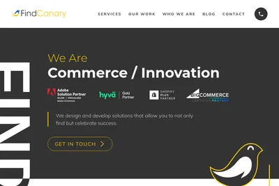 Screenshot of the FindCanary homepage