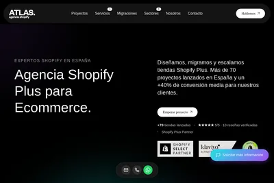 Screenshot of the Atlas Agencia homepage