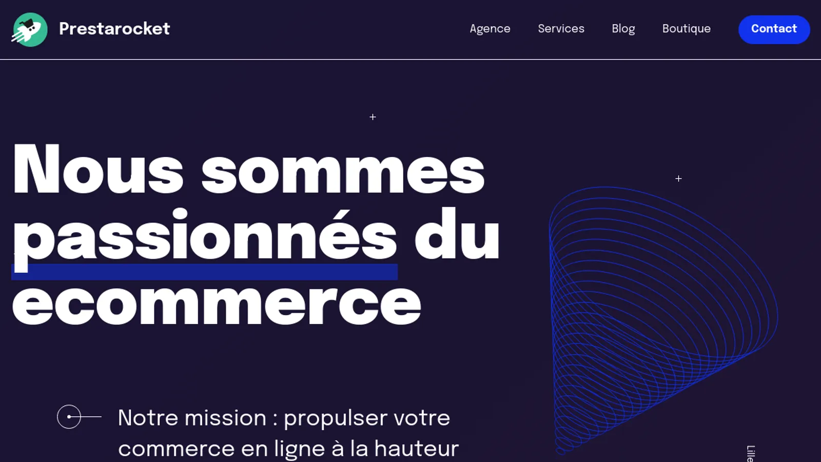 Screenshot of the Prestarocket homepage
