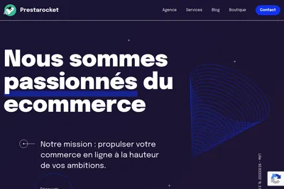Screenshot of the Prestarocket homepage