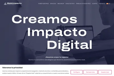 Screenshot of the Webimpacto homepage