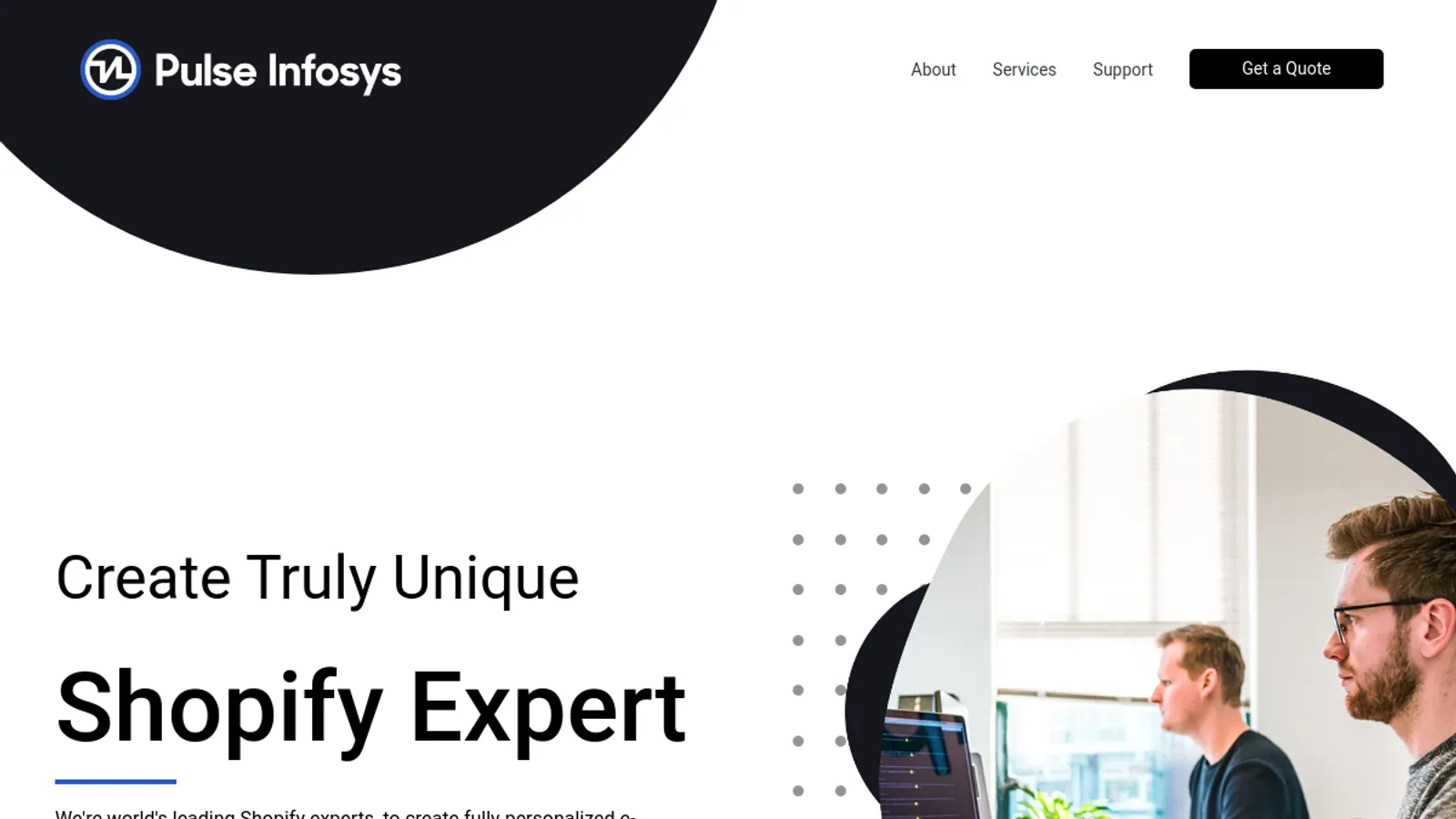 Screenshot of the Pulse Infosys homepage