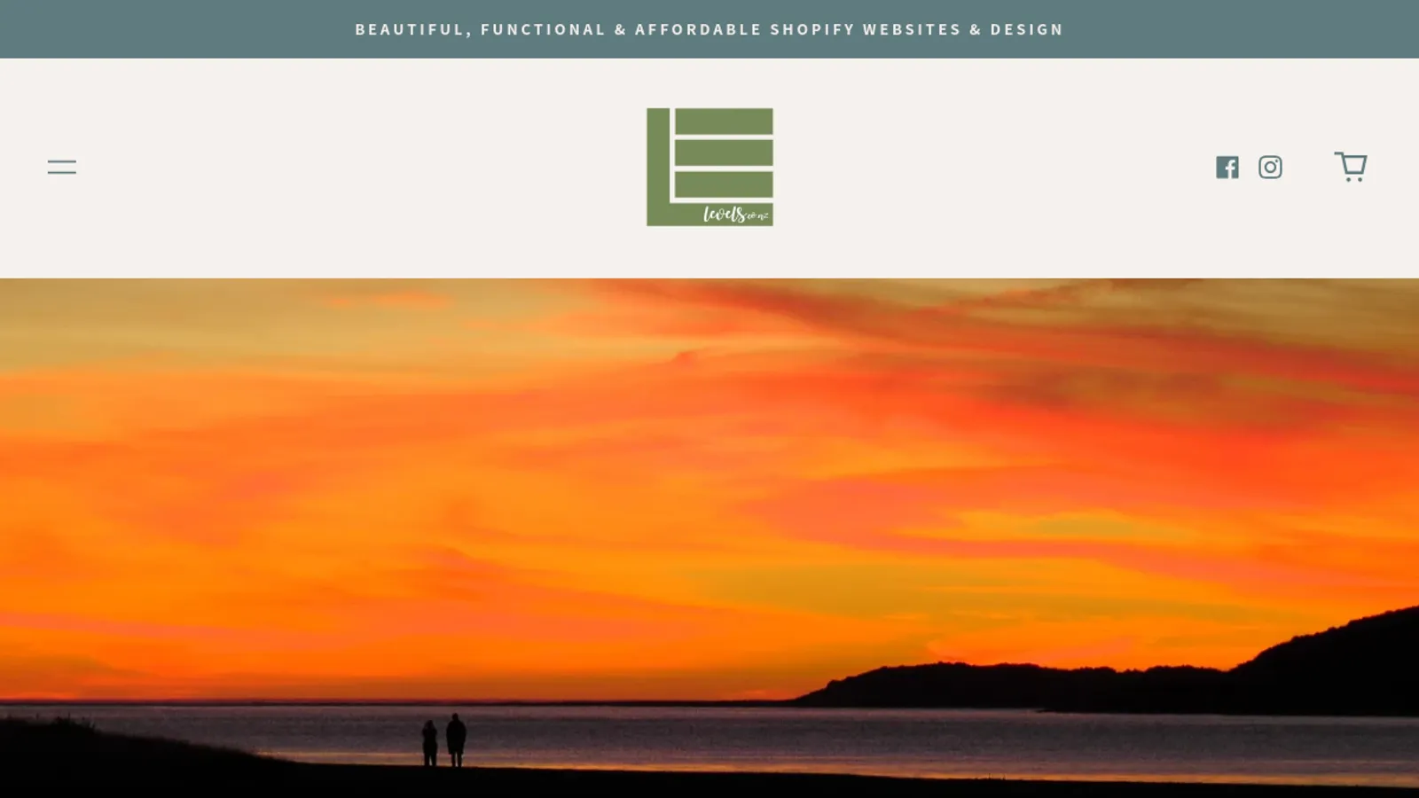 Screenshot of the Levels Creative Services homepage