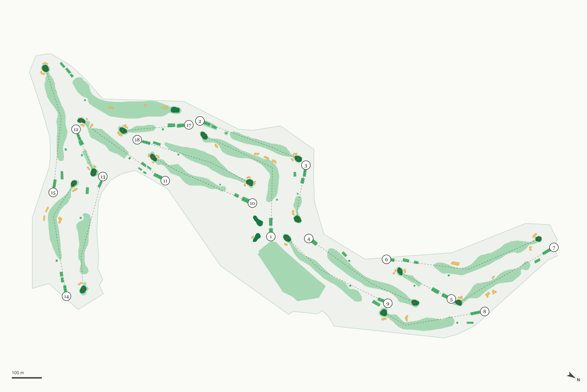 Map of Los Verdes Golf Course