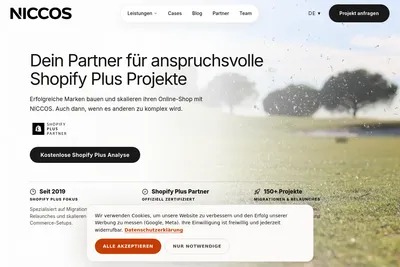 Screenshot of the Niccos GmbH homepage