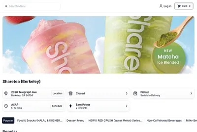 Sharetea website homepage