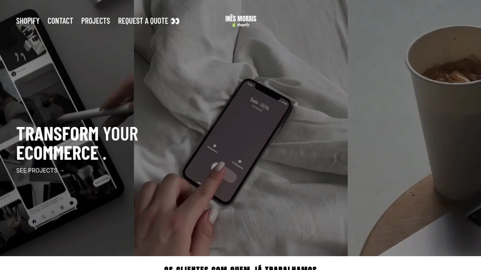 Screenshot of the Inês Morais homepage