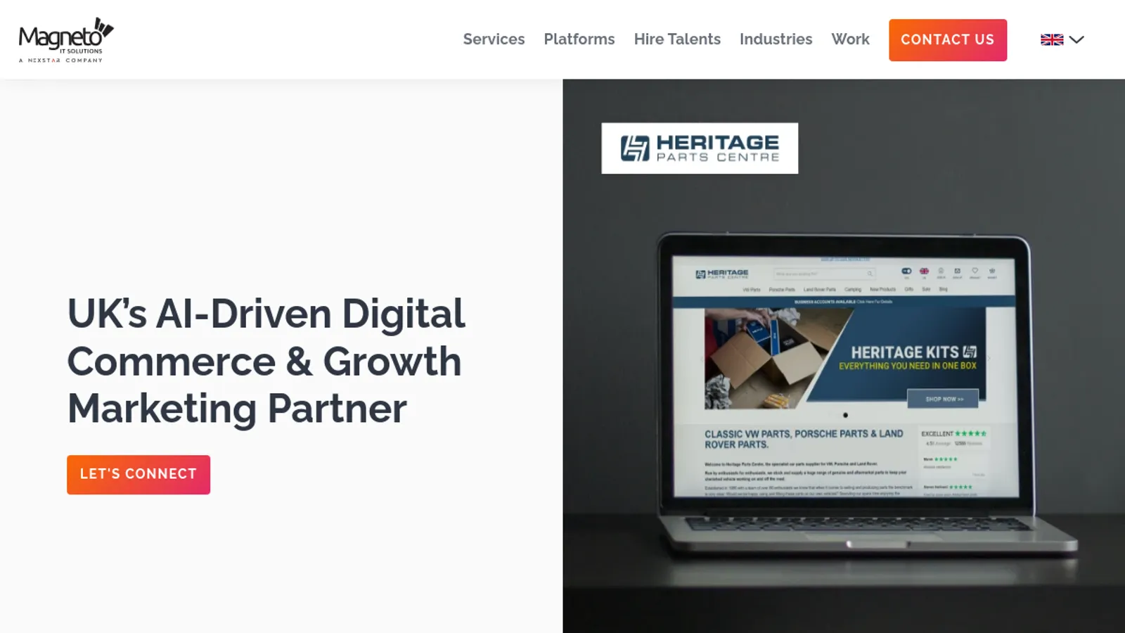 Screenshot of the Magneto IT Solutions homepage