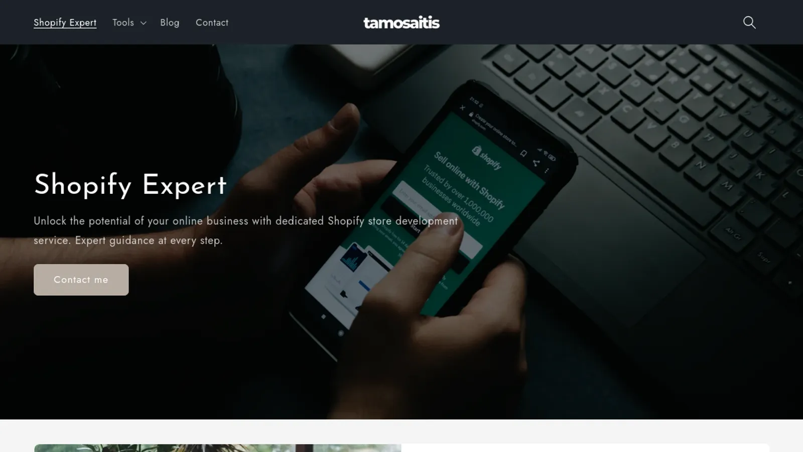Screenshot of the Augustinas Tamošaitis homepage