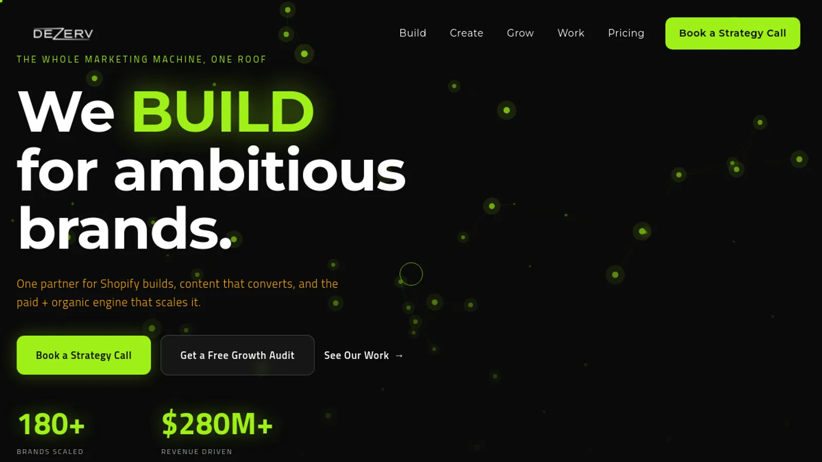 Screenshot of the Dezerv.Co homepage