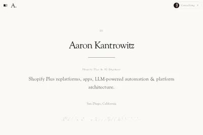 Screenshot of the A. Kantrowitz Consulting, LLC. homepage
