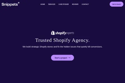 Screenshot of the Snippets Plus homepage