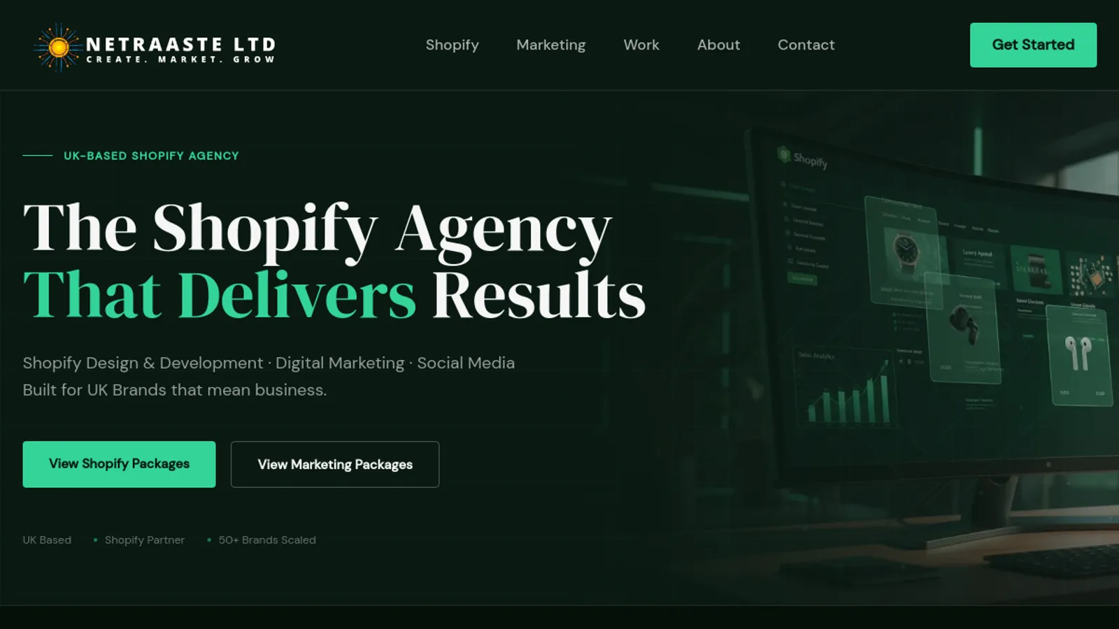 Screenshot of the NETRAASTE LTD homepage