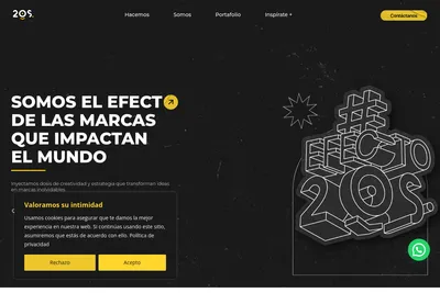 Screenshot of the 20S Partner homepage
