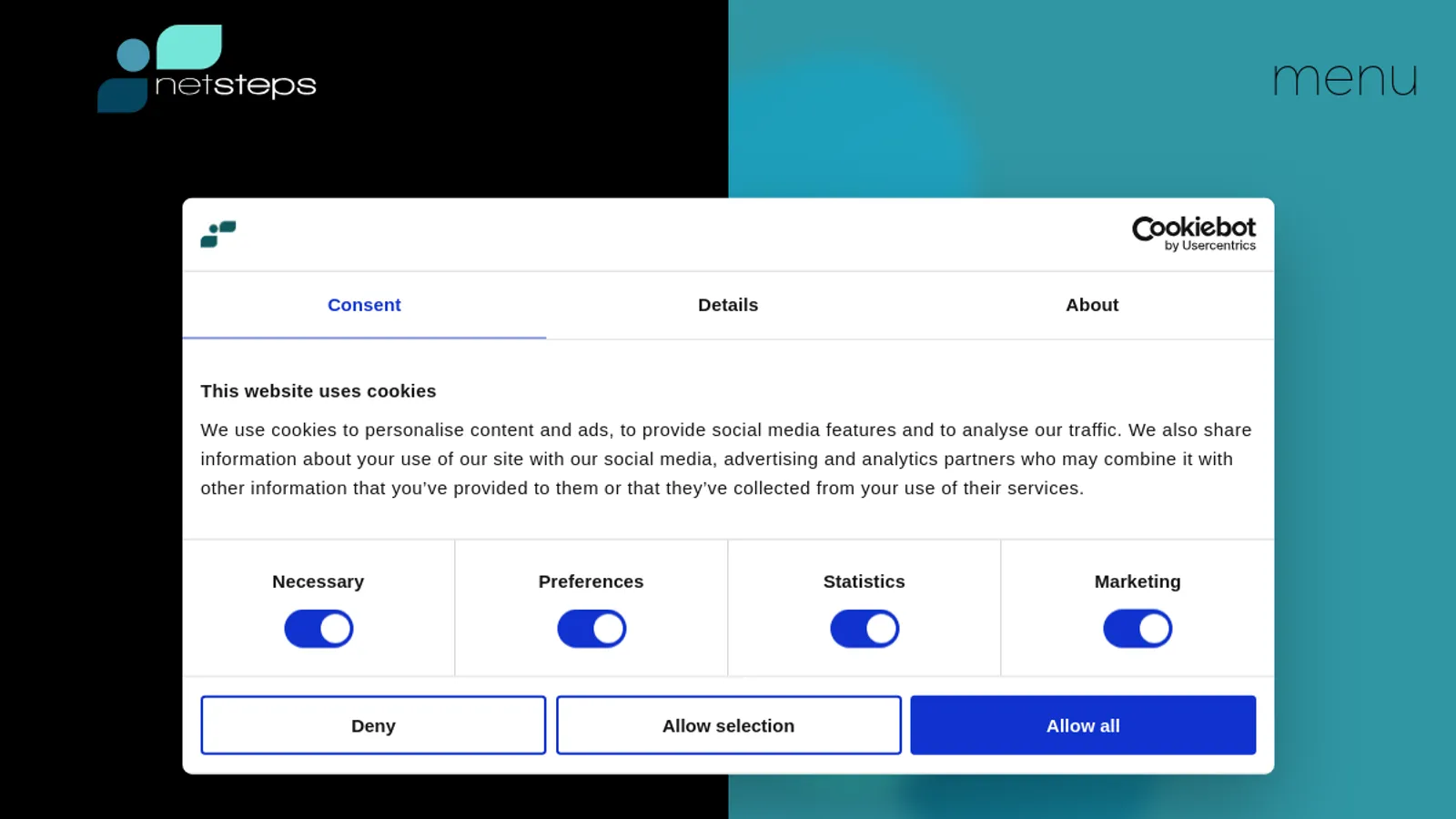 Screenshot of the NetSteps S.A. homepage