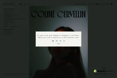 Screenshot of the Coline Cervellin homepage