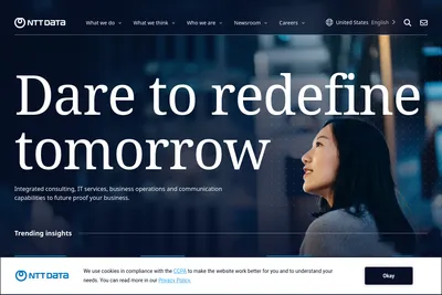 Screenshot of the NTT DATA homepage