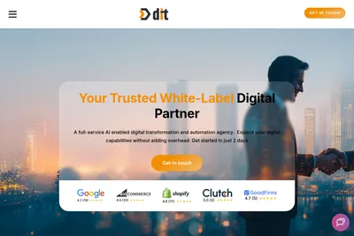 Screenshot of the DIT Interactive homepage