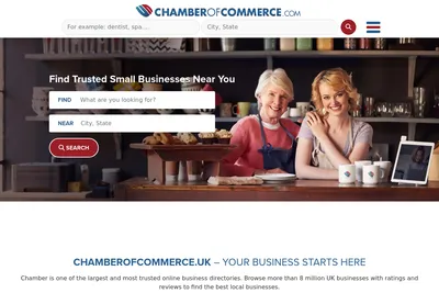 Screenshot of the ChamberofCommerce.uk homepage
