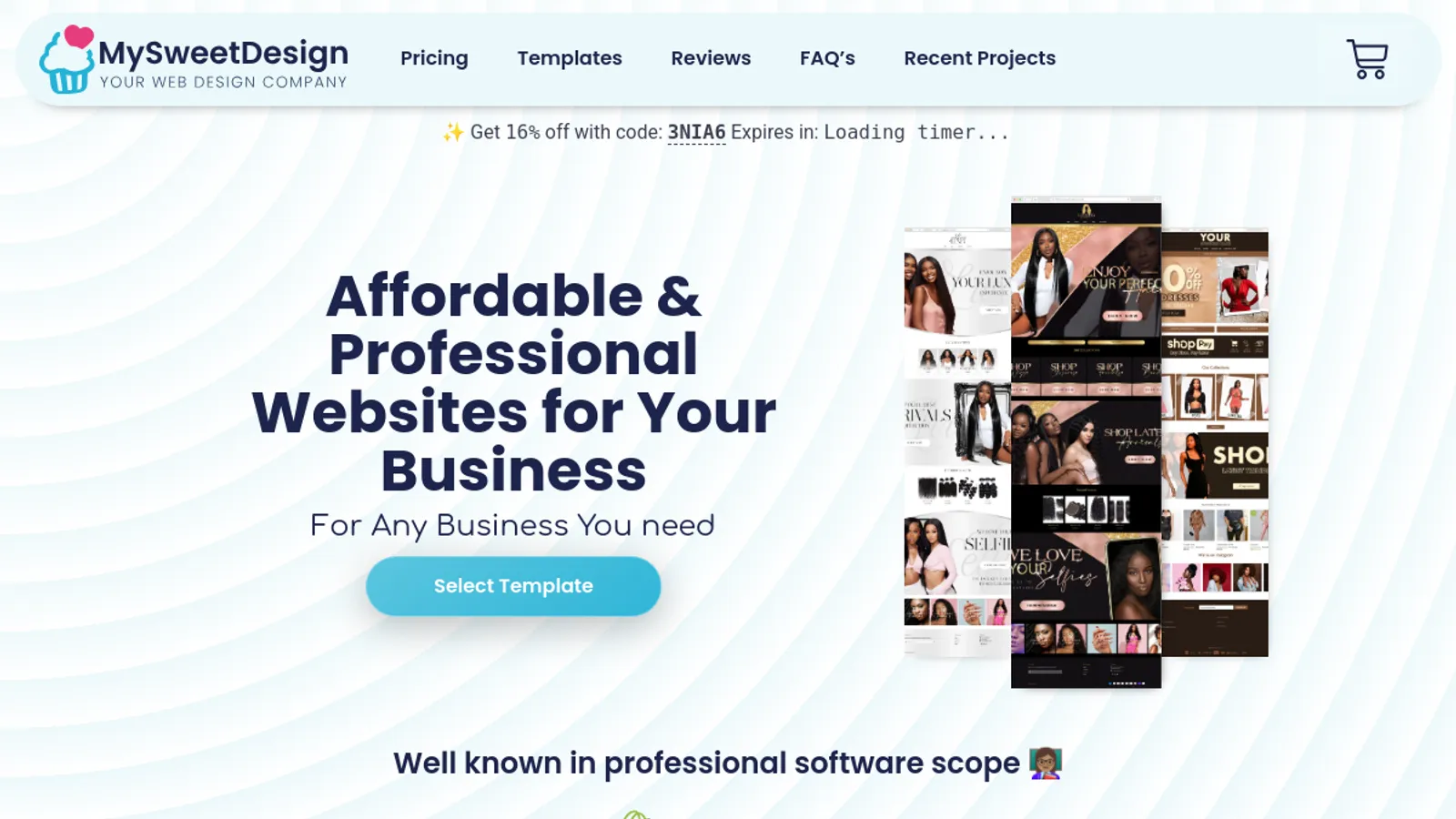 Screenshot of the Websites Design Studio homepage