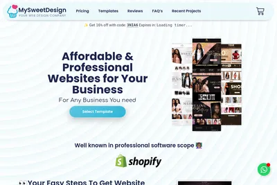 Screenshot of the Websites Design Studio homepage