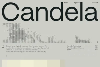 Screenshot of the Candela homepage