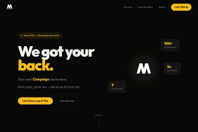 Screenshot of the Majestea Marketing homepage