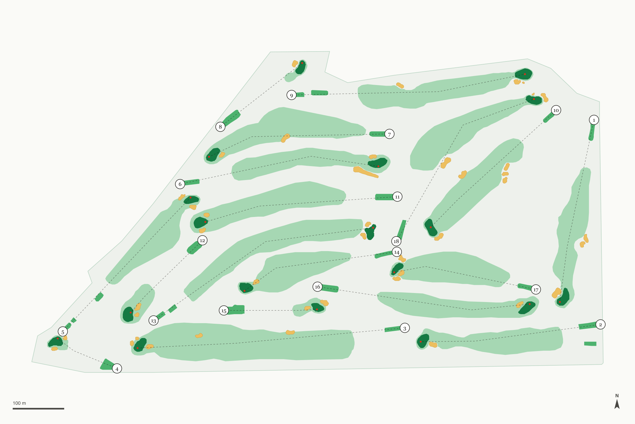 Map of Santa Anita Golf Course