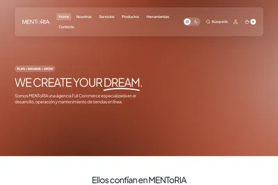 Screenshot of the MENToRIA homepage