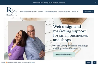 Screenshot of the R and R Creative Co. homepage