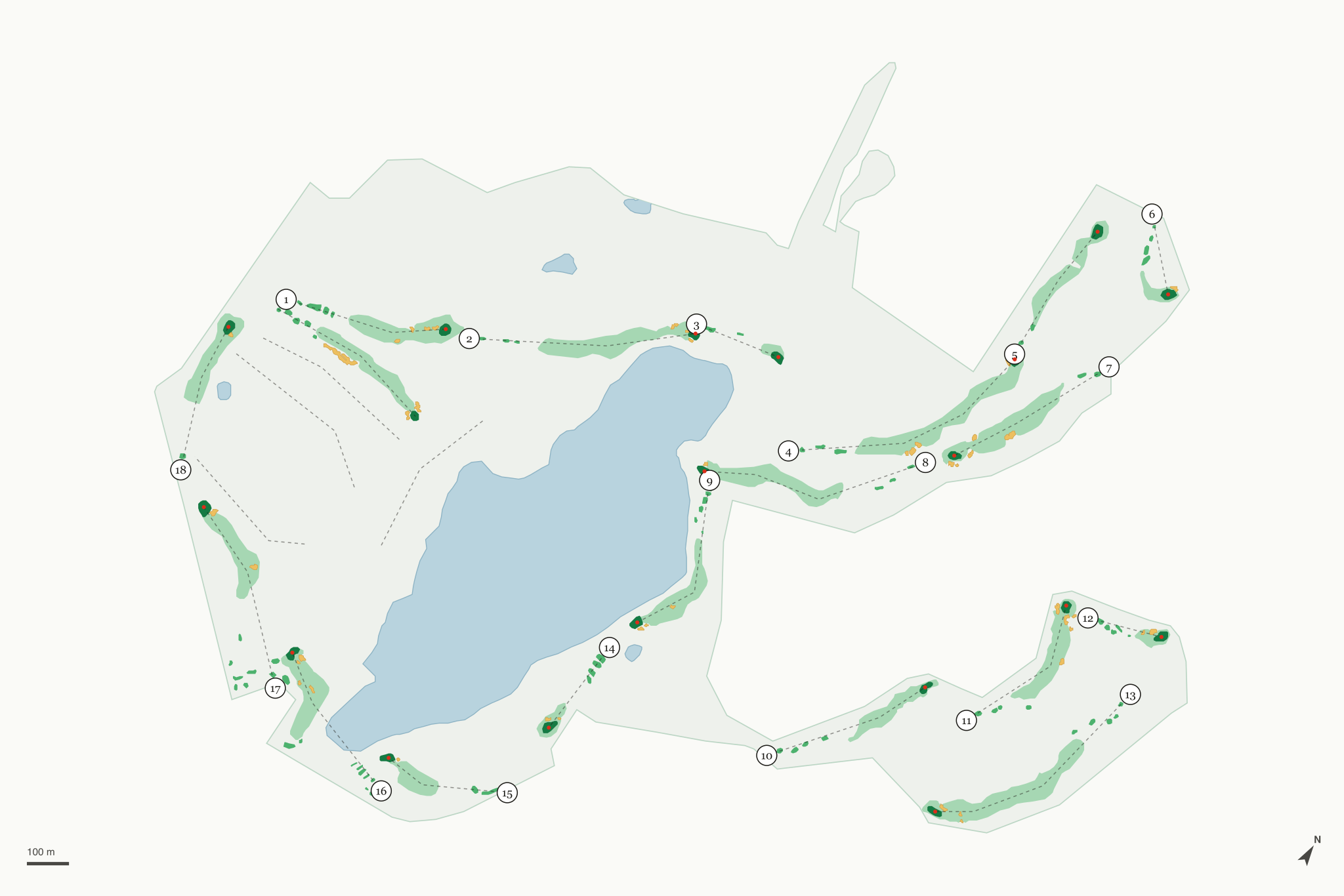 Map of Cragun's Legacy Courses